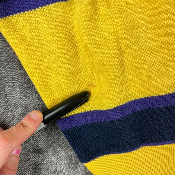 Vtg Polo Ralph Lauren Rugby Knitted Striped Colorblock Polo M Long Sleeve - Picture 5 of 12